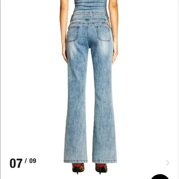 I AM GIA Drew Pants Denim Jeans Straight Leg Size Small Cut Out Waist - Picture 2 of 13